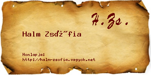 Halm Zsófia névjegykártya
